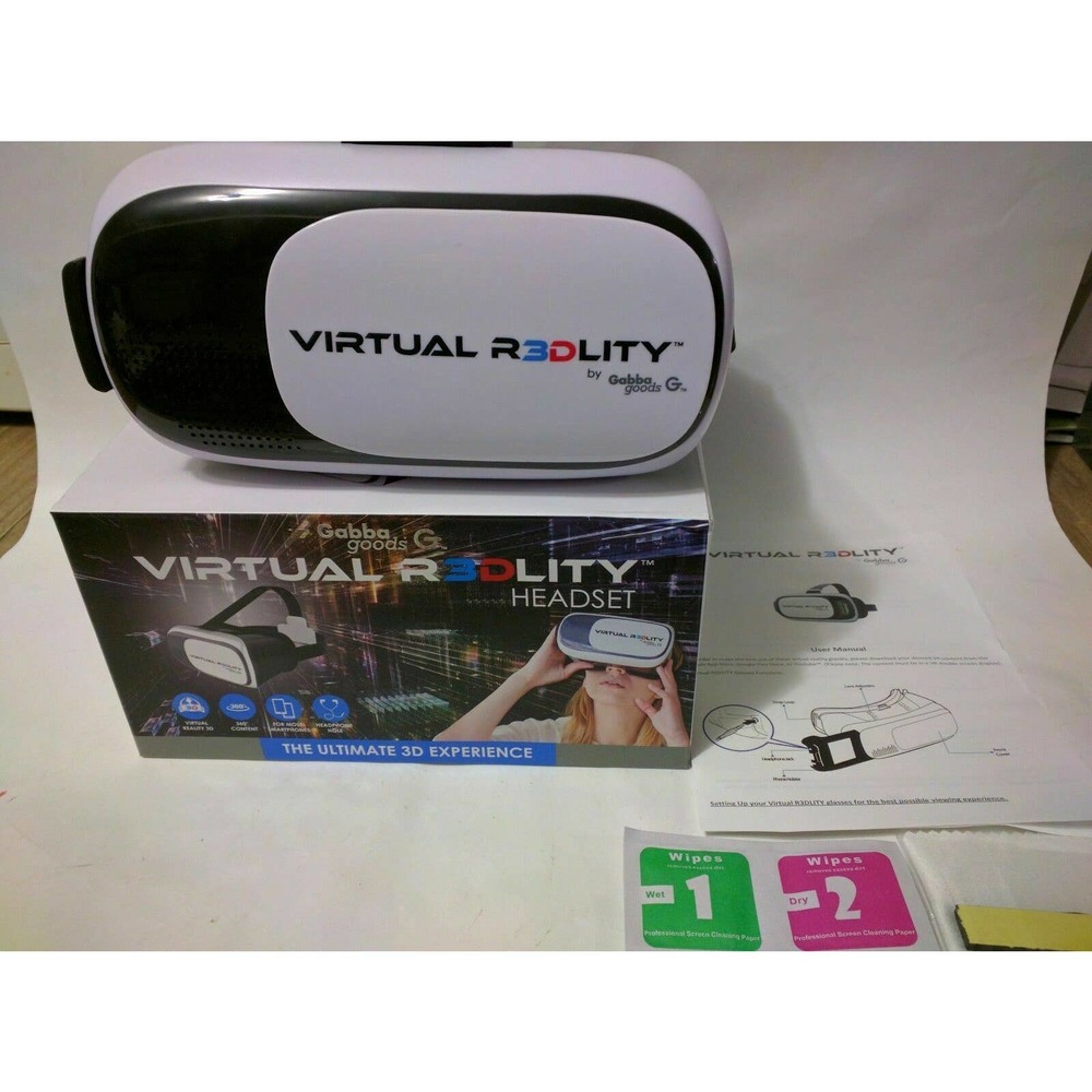 VIRTUAL R3DLITY HEADSET GABBA GOODS , 3D VIRTUAL REALITY, USED OPENED BOX